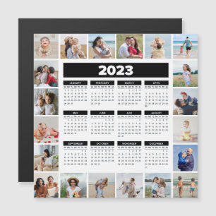 20 Foto Collage Black & White 2023 US Kalender Magnetkarte