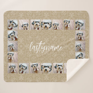 20 Foto Collage mit modernem Musterskriptnamen Sherpadecke