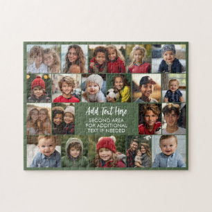 20-Foto-Collage mit Text in der Mitte Puzzle