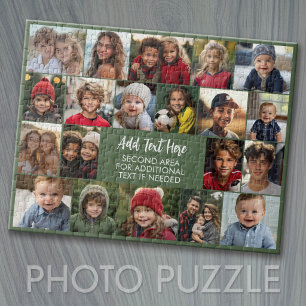 20-Foto-Collage mit Text in der Mitte Puzzle