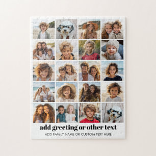 20 Foto-Collage - Raster mit Text - weiß Puzzle