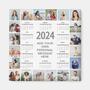 20 FotoCollage 2024 Jahr im Überblick Magnet
