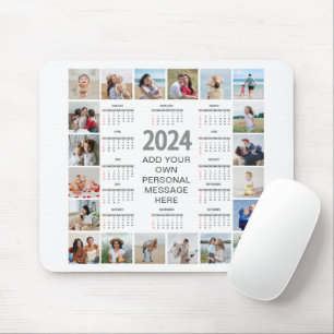 20 FotoCollage 2024 Jahr im Überblick Mousepad