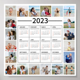 20 FotoCollage US 2023 Jährlicher Kalender Poster