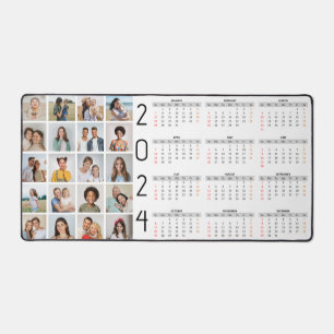 20 FotoCollage US 2024 Jahr auf einen Blick Kalend Schreibtischunterlage