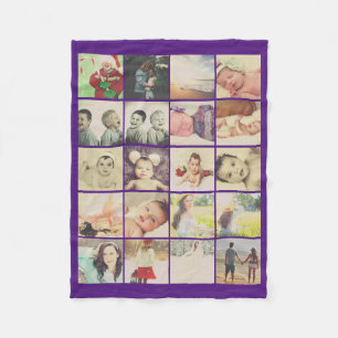 20 Fotos Collage personalisiert Fleecedecke