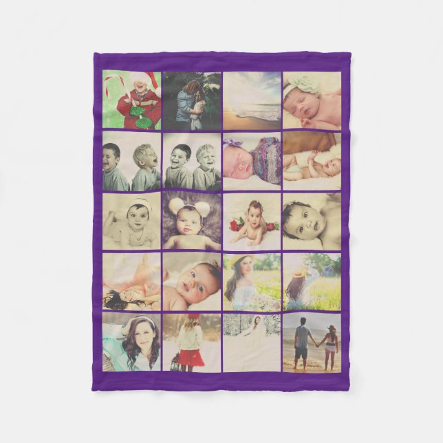 20 Fotos Collage personalisiert Fleecedecke (Vorderseite)