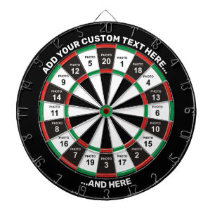 20 Fotos Dartboard mit benutzerdefiniertem Text Dartscheibe