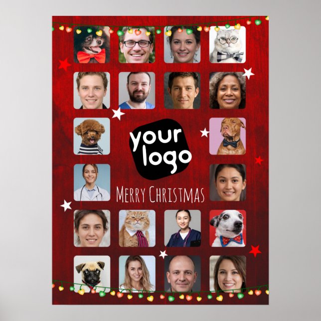 20 Fotos Frohe Weihnachten aus dem Team Branding Poster (Vorne)