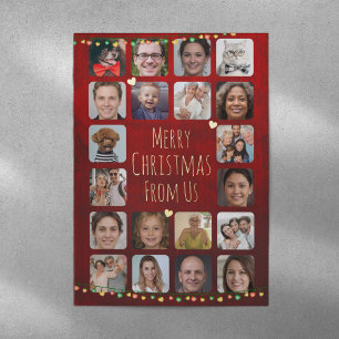 20 Fotos to Personalize Merry Christmas Family Folien Feiertagskarte