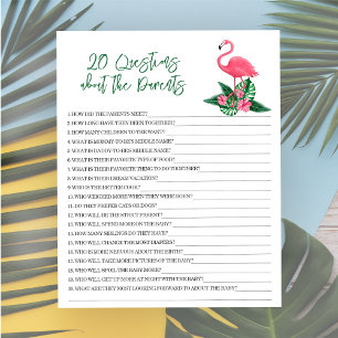 20 Fragen zu den Eltern - Baby-Dusche-Spiel