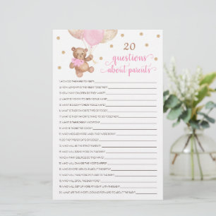 20 Fragen zu den Eltern Baby Shower Teddy Bear