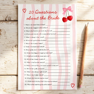 20 Fragen zum Braut-Cherry-Junggesellinnen-Abschie
