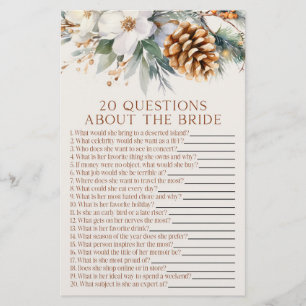 20 Fragen zum Brautparty von Bride Briefpapier