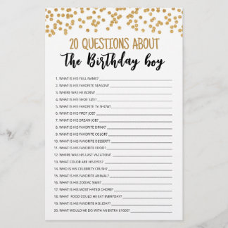 20 Fragen zum Geburtstagsspiel