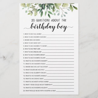 20 Fragen zum Geburtstagsspiel