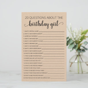 20 Fragen zum Geburtstagsspiel Girl Birthday