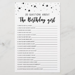20 Fragen zum Geburtstagsspiel Girl Birthday