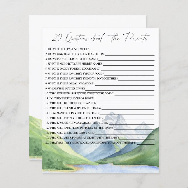 20 Fragen zum Kinderduschspiel der Eltern (Vorne/Hinten)