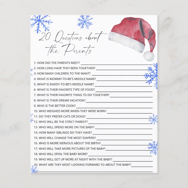 20 Fragen zum Kinderduschspiel der Eltern (Vorderseite)