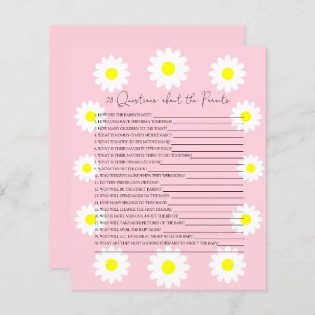 20 Fragen zum Kinderduschspiel der Eltern (Vorne/Hinten)