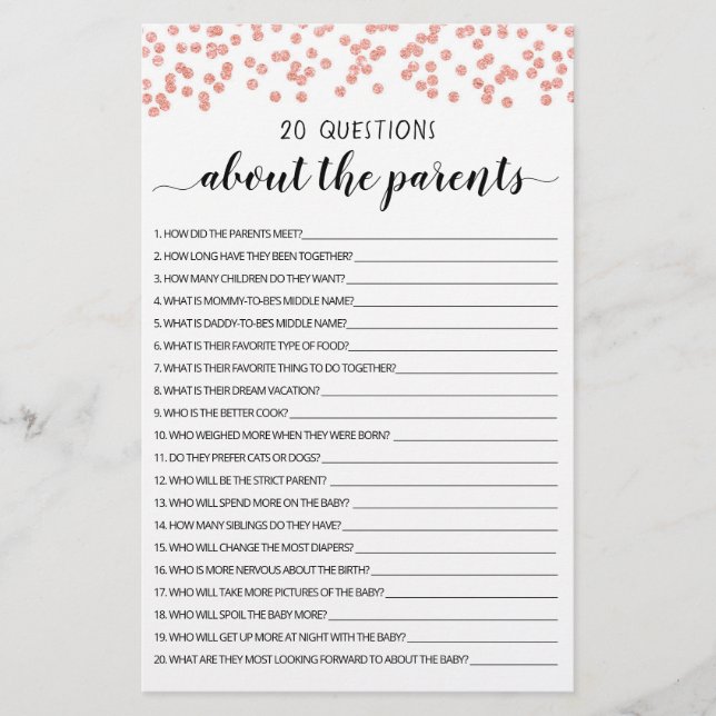 20 Fragen zum Spiel Parents Editable (Vorderseite)