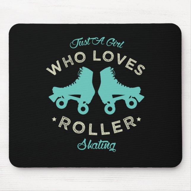 20.Funny Nur ein Mädchen, das Lieben Rolle Skaten  Mousepad (Vorne)