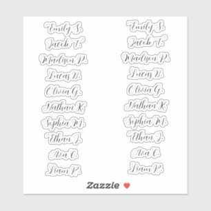 20 Gäste Moderne Elegante Kalligraphie Aufkleber