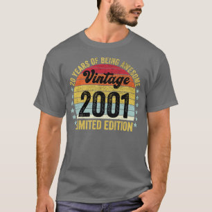 20. Geburtstag 20 Jahre Alte Geschenke Vintag 2001 T-Shirt