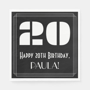 20. Geburtstag: Art Deco inspiriertes Aussehen "20 Serviette