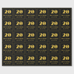20. Geburtstag – Art Deco inspiriertes Aussehen "2 Geschenkpapier