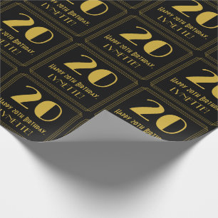 20. Geburtstag ~ Art Deco inspiriertes Aussehen "2 Geschenkpapier
