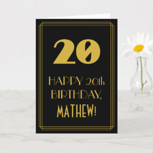 20. Geburtstag – Art Deco inspiriertes Aussehen "2 Karte