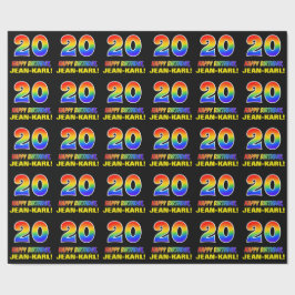 20. Geburtstag: Bold, Fun, Simple, Rainbow 20 Geschenkpapier