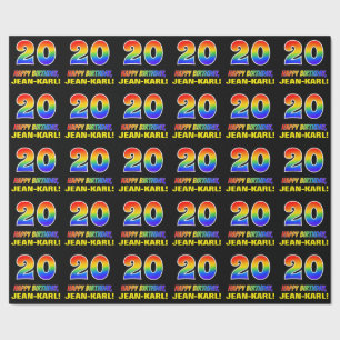 20. Geburtstag: Bold, Fun, Simple, Rainbow 20 Geschenkpapier