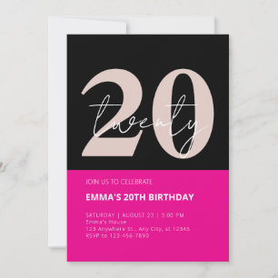 20. Geburtstag Einladung