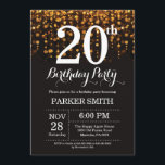 20. Geburtstag Einladung Gold Glitzer<br><div class="desc">20. Geburtstag Einladung mit Gold String Lights mit Gold Glitzer Hintergrund. Gold zum Geburtstag. Erwachsener zum Geburtstag. Männer oder Frauen laden ein. 13. 15. 16. 18. 20. 21. 30. 40. 50. 60. 70. 80. 90. 100. Jedes Alter. Für weitere Anpassungen klicken Sie bitte auf die Schaltfläche "Anpassen" und verwenden Sie...</div>