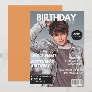 20. Geburtstag Einladungen für ihn Magazine Cover