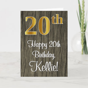20. Geburtstag: Elegantes falsches Gold Look #, Fa Karte