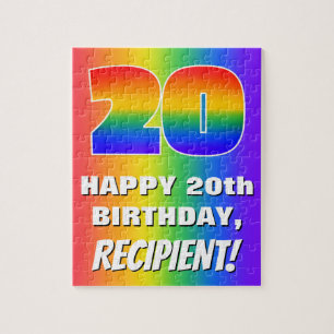 20. Geburtstag: Farbenfroh, Fun Rainbow Pattern # Puzzle