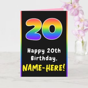 20. Geburtstag: Farbiger Regenbogen # 20, Individu Karte