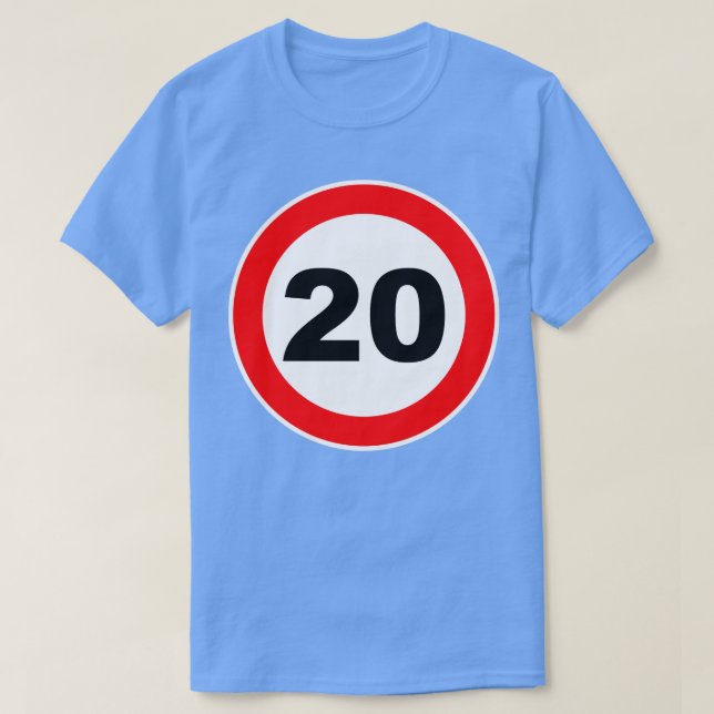 20. Geburtstag Geschenk Straße Schild Jubiläum T-Shirt (Design vorne)