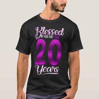 20. Geburtstag gesegnet von Gott für 20 Jahre Alte T-Shirt