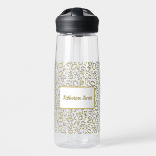 20. Geburtstag Gold & White Random Number Pattern Trinkflasche