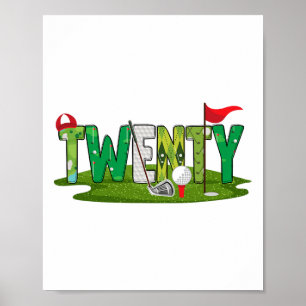 20. Geburtstag Golf Thema 20 Jahre Alte Kinder Spo Poster