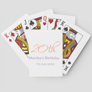 20. Geburtstag grün lila Name einfach trendy Mode Spielkarten