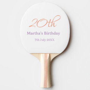 20. Geburtstag grün lila Name einfach trendy Mode Tischtennis Schläger