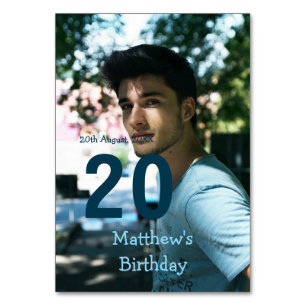 20. Geburtstag hinzufügen Name Foto Datum Mann wei Tischnummer