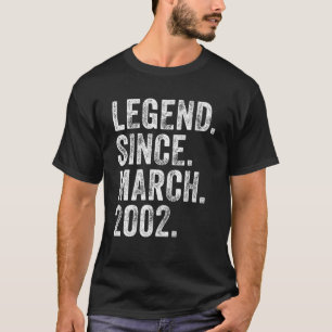 20. Geburtstag März Geboren 20 Jahre Legende seit  T-Shirt