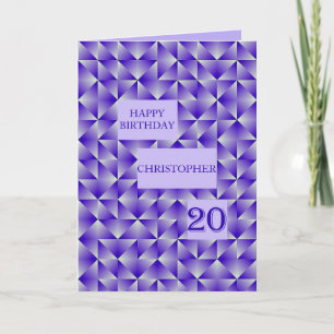 20. Geburtstag mit Lila Formen hinzufügen Karte